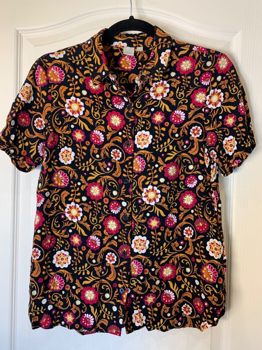 Twik by Simons Floral Button-Up Blouse Women’s Small‎ Boho Retro Artsy